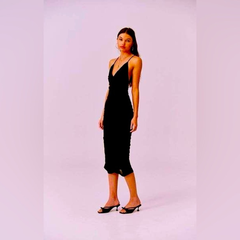 NWT Sabina Bodycon Midi Dress Black